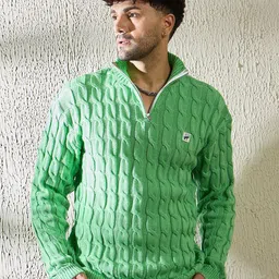 FUGAZEE Men Mock Collar Pullover Sweaters-image-93