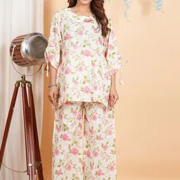 TULSILICIOUS Printed Pure Cotton Tunic With Trouser Co-Ords-picture-12