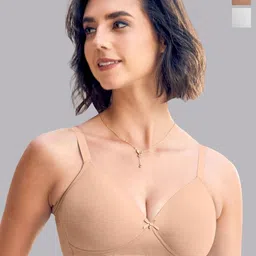 MAASHIE Bra Medium Coverage Lightly Padded White Fawn-picture-3