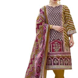 DRAVINAM Trends Floral Embroidered Beads and Stones Pure Cotton Unstitched Dress Material-image-79