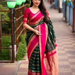 AMRUTKALA SAREES Woven Design Banarasi Saree With Blouse Piece-picture-34