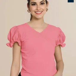 Mast & Harbour Women Pack Of 2 Puff Sleeves Top-picture-2
