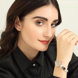 STYOLLO Silver-Plated Artificial Stones Studded Bangle-Style Bracelet-image-81
