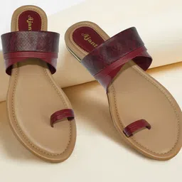 Ajanta Women Textured One Toe Flats-image-14