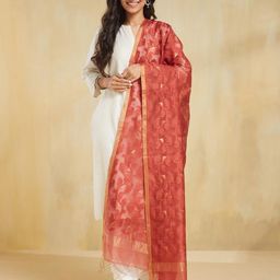 Fabindia Woven Design Cotton Silk Dupatta-58