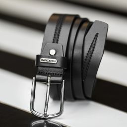 Men Formal, Casual Black Genuine Leather Belt-image-66