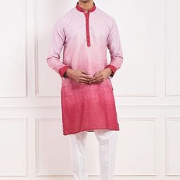 Satwaa Dyed Ombre Technique Mandarin Collar Cotton Straight Kurta-picture-37