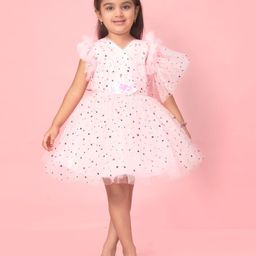 BAESD Polka Dot Print Net Fit & Flare Dress image 1