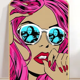 Myntra Elegant Homes Pink & Brown Pop Girl Wooden Painting Wall Art-image-90