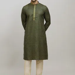 Arihant Rai Sinha Men Printed Mandarin Collar Regular Kurta Set-picture-27