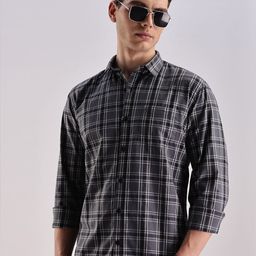 BS BLUE SQUAD Men Slim Fit Opaque Checked Casual Shirt-image-82