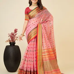 AMRUTKALA SAREES Woven Design Saree with an unstitched blouse piece-image-8