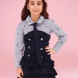 CUTECUMBER Print Applique Fit & Flare Dress-33