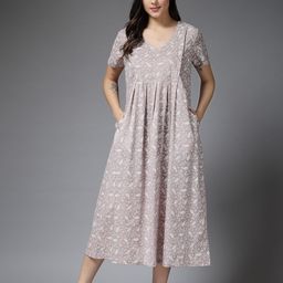 House Of Zelena Printed Maxi Nightdress-image-54
