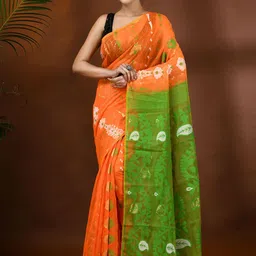 DESH BIDESH Ethnic Motifs Jamdani Saree-image-85