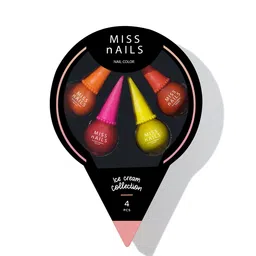 MISS NAILS Set Of 4 Ice Cream Toxin Free Nail Color - 10 ml Each - Shade SC66-18