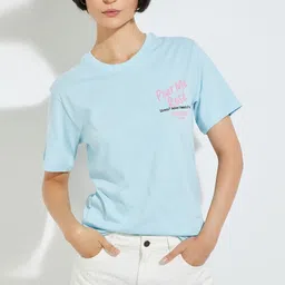 max Women Typography Printed Round Neck Pure Cotton T-shirt-image-38