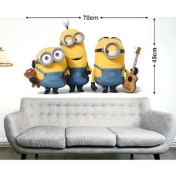 LANSTICK Yellow & Blue Cute Minions Self Adhesive Wall Sticker-image-35