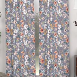 CHHAVI INDIA Purple & White 2 Pieces Floral Printed Door Curtain-image-85