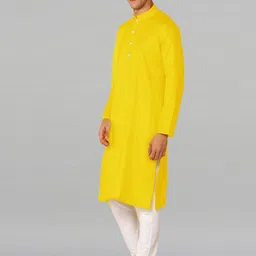 HERE&NOW Men Regular Pure Cotton Kurta with Trousers-picture-14