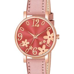 Gopal Shopcart Unisex Printed Dial Analogue Watch C36RG R3RED Peach Leather-image-66