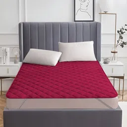 RRC Maroon Quilted Water Resistant Microfiber Cotton Mattress Protector-picture-51