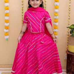 UNBIND Girls Embellished Ready to Wear Lehenga & Blouse With Dupatta-53