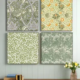 Art Street Green & Orange 4 Piece Floral And Botanical Canvas Wall Art-19