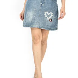 ADC SHEMONA Heart Cut-Work Mini Skirt-picture-1