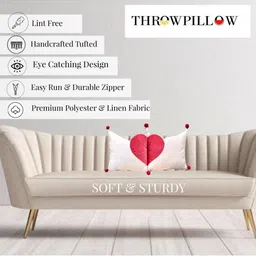 THROWPILLOW White & Red Set of 2 Embellished Velvet Rectangle Cushion Covers image 2