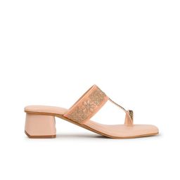 Anouk Pink Embellished Open Toe Block Heels image 4