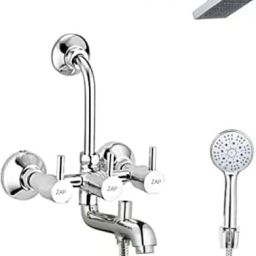 ZAP Felix Turbo Series 3-in-1 Wall Mixer | 100% High Grade Brass | With Overhead Multi-Flow Hand Shower & 1.5 Meter Flexible Tube | Premium Bathroom Fittings Set Rainfall-image-36