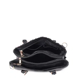 Lapis O Lupo Black Floral Printed Structured Handheld Bag image 4