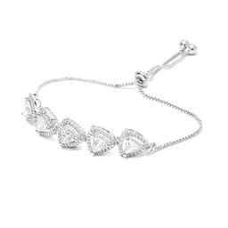 Yellow Chimes Women Silver-Toned & White American Diamond Rhodium-Plated Wraparound Bracelet image 3