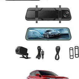Digital 9.66inch Mirror DVR Full Touch Screen With TFT/Night Vision For Car-246 Black LED-image-77