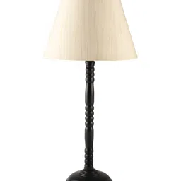 BTR CRAFTS Cream-Coloured 2 Pieces Texture Frustum Shaped Table Lamp & Adjustable Cord image 2