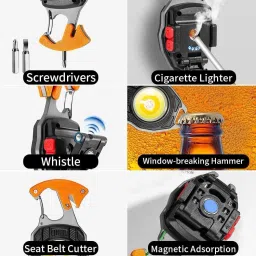 renesmee Portable LED Flashlight COB Keychain Emergency Light LED Front Light image 4