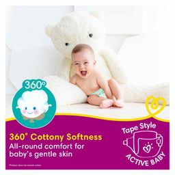 Pampers Active Baby Taped Diapers, Extra Large size diapers, (XL) 32 count, taped style custom fit image 4