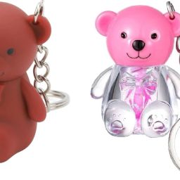 Long Lasting Liquid Teddy Bear Keychain Lip Gloss Lipstick-11