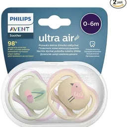 Orthodontic Ultra Air Pacifier|BPA Free|0-6 months| SCF085/17|Pack of 2 Teether/ Soother-21