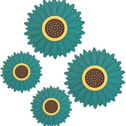 Sunflower Table Mat Cup Mat Bowl Mat Anti-Scalding Silicone Placemat in 2 Size (15cm, 10cm)Green Trivet-15