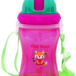 360ml BPA Free Polypropylene Soft Straw Baby Sipper/Sippy Cup With Straps-31