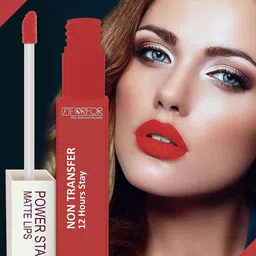 FORFOR Power Stay Set Of 2 Liquid Matte Lipstick -5ml Each-Candy Red 01-Cocoa Brown 16 image 4
