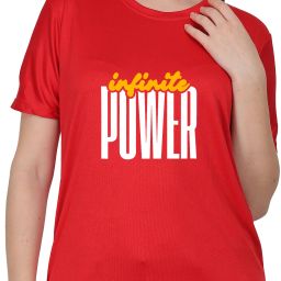 Women Graphic Print Round Neck Pure Cotton Red T-Shirt-image-9