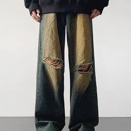 StyleCast x Revolte Men Mid - Rise Relaxed Fit Mildly Distressed Light Fade Jeans-picture-43