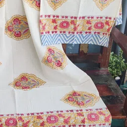 Pink Potli White & Yellow 3 Pieces Floral Printed Organic Cotton 300 GSM Bath Towel-picture-23