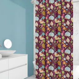 ArtzFolio Purple & Blue Geometric Printed Waterproof Shower Curtain-image-67