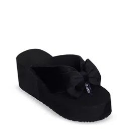 ROSVI Women Embellished Round Toe Slip-On Flats with Bows-34