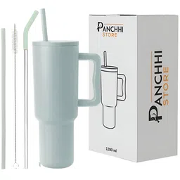 Panchhi Store Lime Green Stainless Steel Matte Tumbler 1200 ml-58