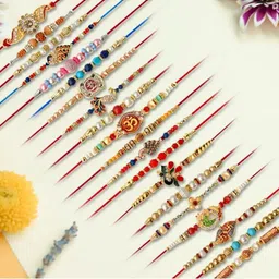 DeoDap Rakhi Gift Set with Roli Chawal Greeting Card & Coin-image-19